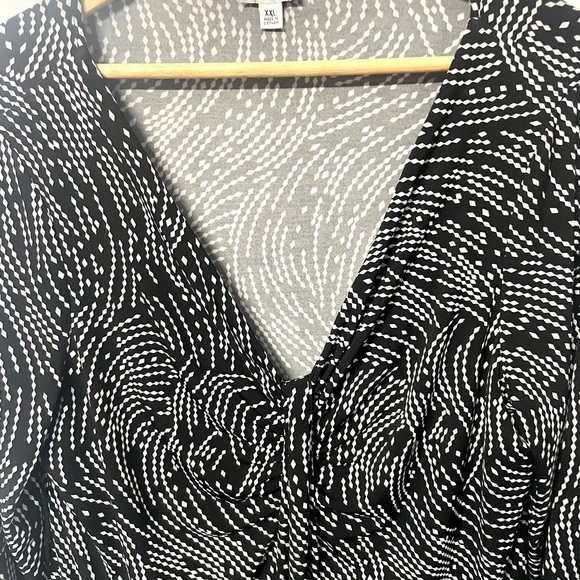 Nine West pretty feminine swirly mini diamond chain print ruched jersey #A20 - Picture 2 of 4